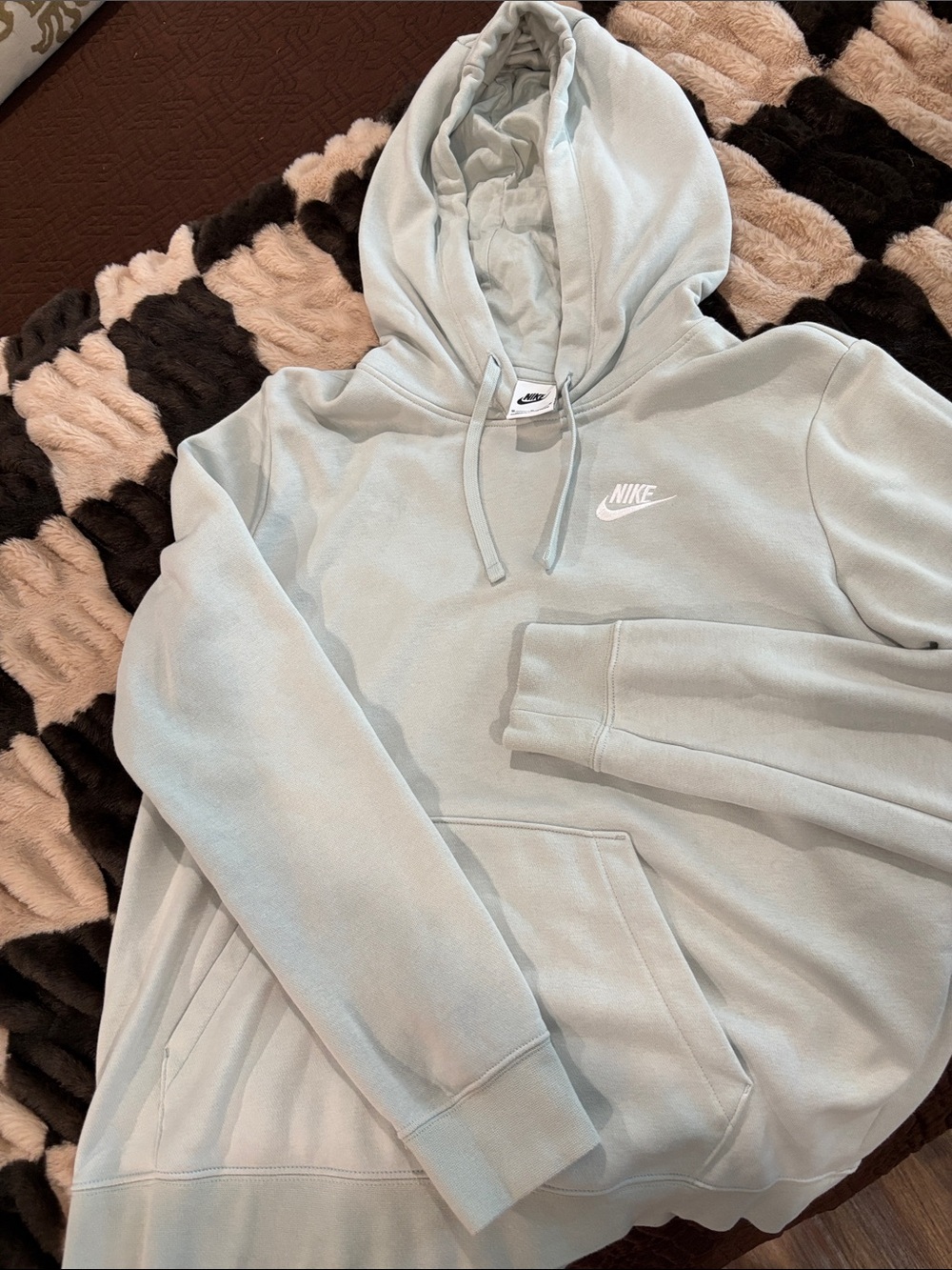 Nike Mint Green Pullover Hoodie with White Swoosh